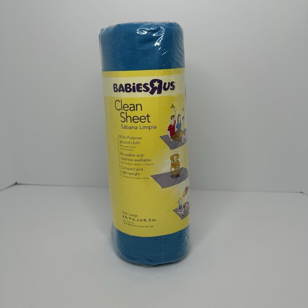 Babies R Us Clean Sheet Blue Multi-Purpose Ground Cloth Re-usable Large NOS
